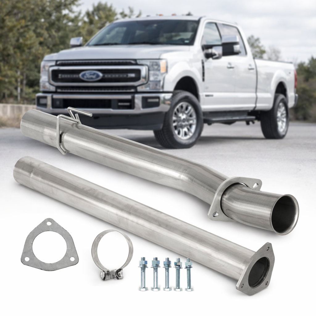 4 inch straight race pipe exhaust section for 2011-2026 Ford 6.7L Powerstroke